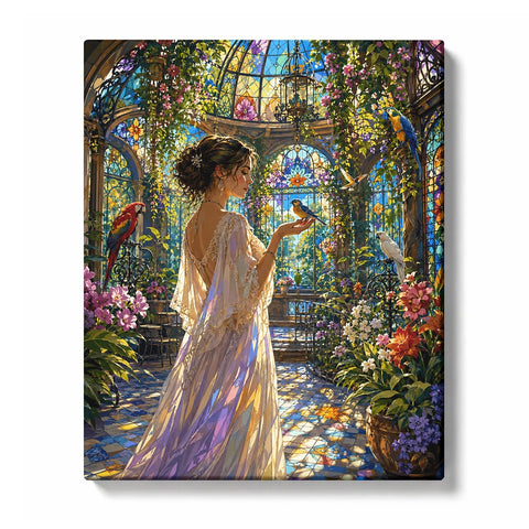 Conservatory Angel in White - paint by numbers kit preview