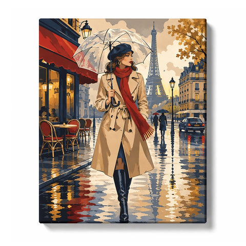 Rainy Day Blues in Paris - paint by numbers kit preview