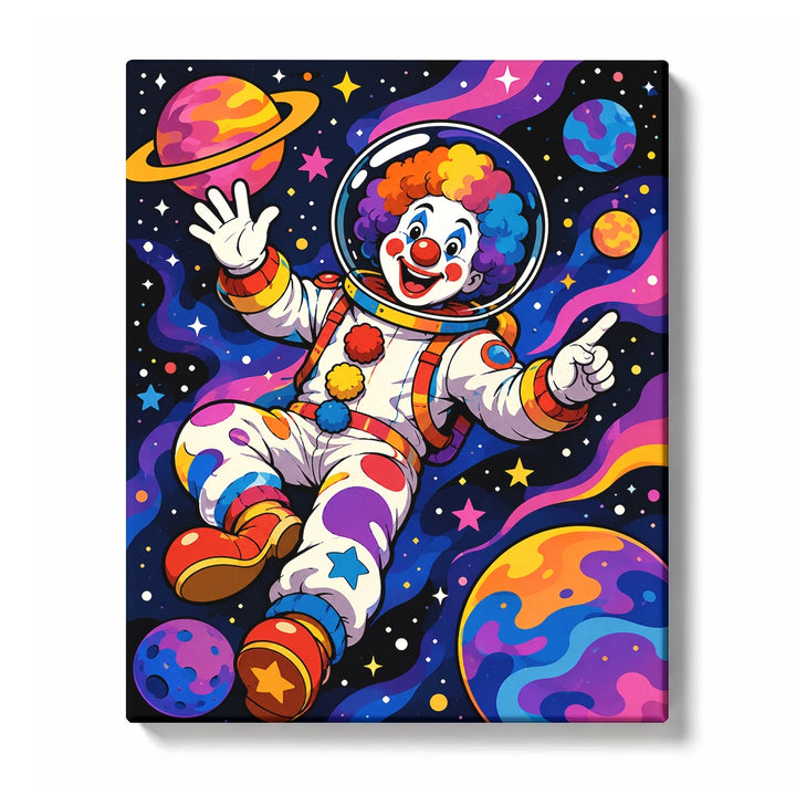Space Clown Adventure - paint by numbers kit preview