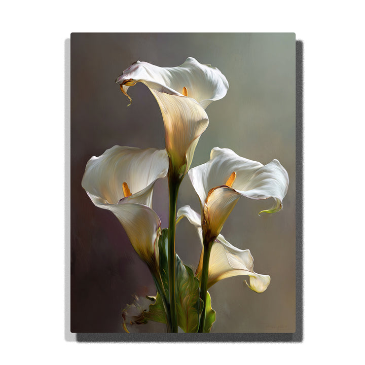 White and Yellow Calla Lilies in Soft Glow Paint by Numbers kit – elegant white and yellow calla lilies, perfect for adults looking for a relaxing and mindful painting experience.