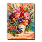 Colorful Peony and Rose Bouquet in Ceramic Vase Paint by Numbers Kit For Adults