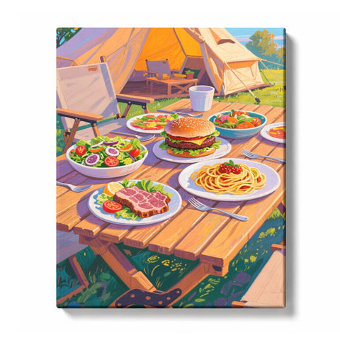 Camping Picnic Feast Paint by Numbers Kit For Adults