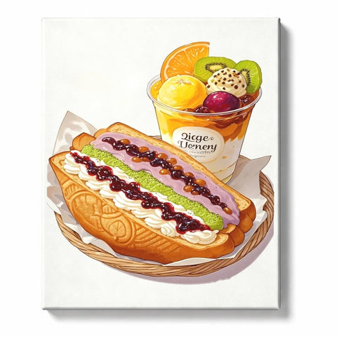 Fruit Parfait and Berry Cream Pastry Paint by Numbers Kit For Adults