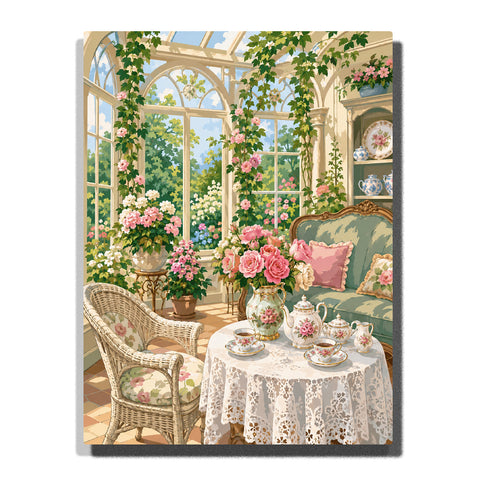 White Flowers and Sunny Table Reading