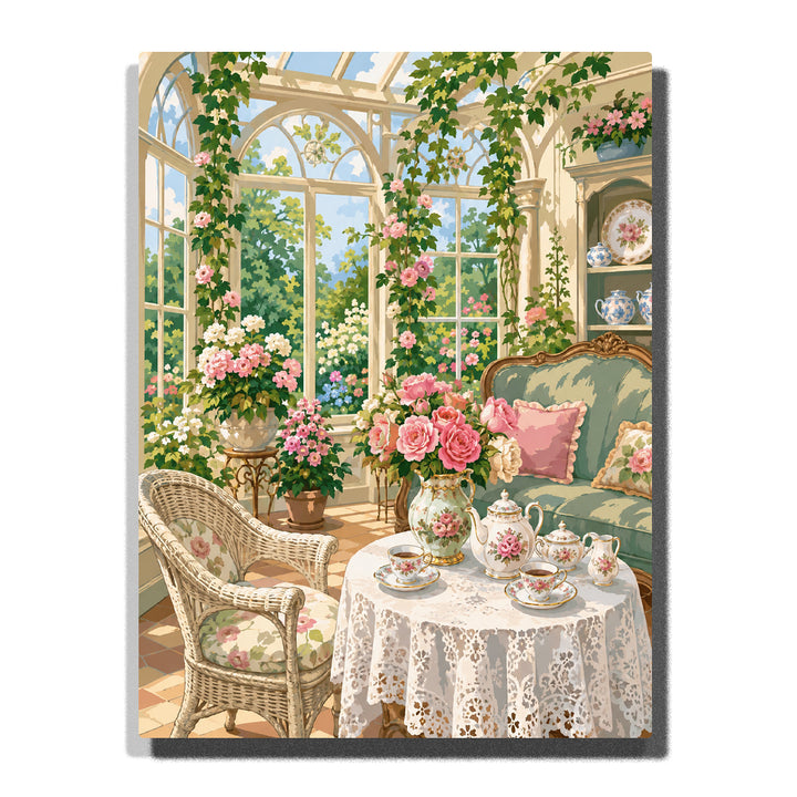 White Flowers and Sunny Table Reading