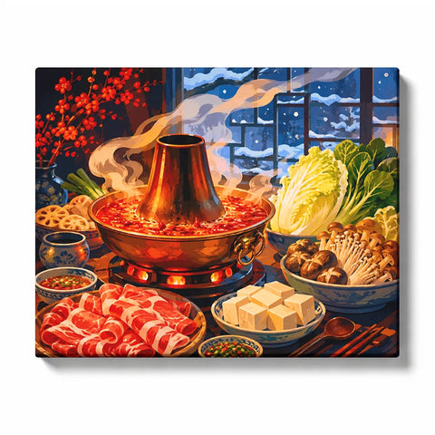 Family Hot Pot Feast Paint by Numbers Kit For Adults