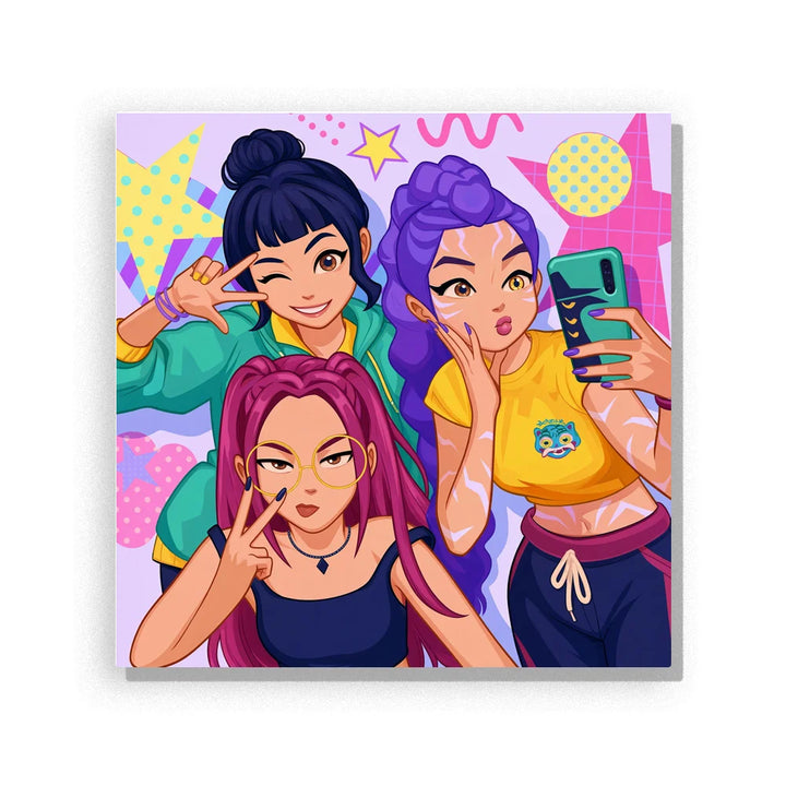 Colorful Selfie Trio Paint by Numbers Kit