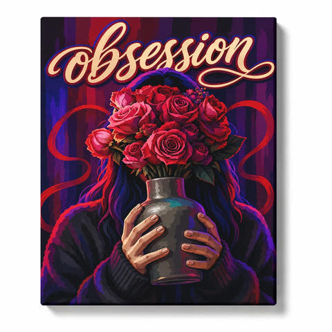 Nikki Holding Roses from Obsession Halloween artwork displayed on a white background
