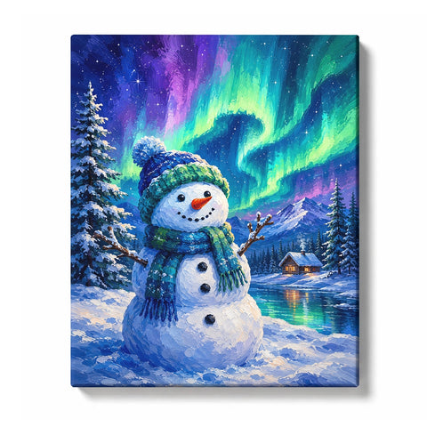 Paint by Numbers：Aurora Snowman