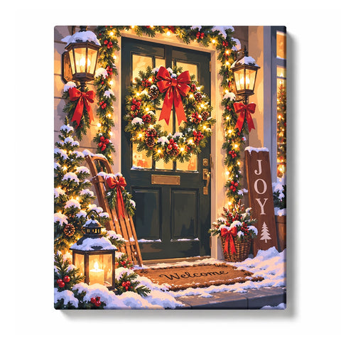 Holiday Wreath in Warm Light