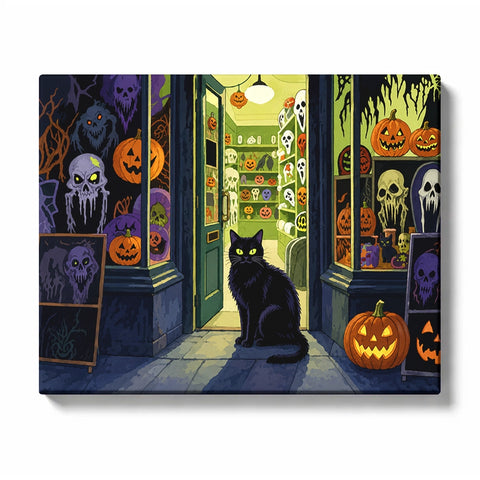 Paint by Numbers: Black Cat's Halloween Shop