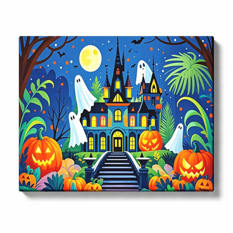 Paint by Numbers：Ghost Pumpkin Wonderland