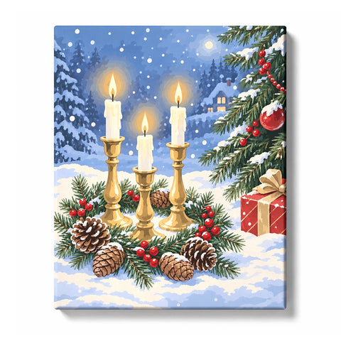Paint by Numbers：Silent Christmas Candlelight Whispers