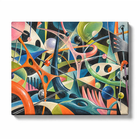 Colorful Abstract Paint by Numbers for Beginners featuring a symphony of swirling lines, arcs and playful shapes in rainbow tones