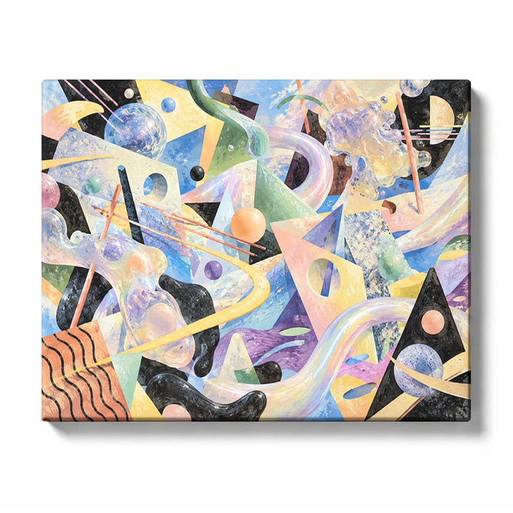 Pastel Abstract Paint by Numbers for Beginners featuring soft shapes in light blue, peach and ivory drifting gently