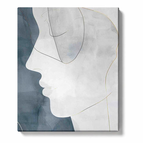 Quiet Profile in Flowing Gold Linework Paint by Numbers Kit for Adults