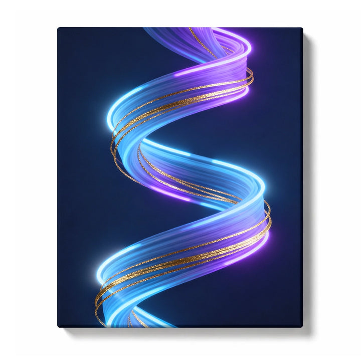 Luminous Violet and Blue Spiral Ribbon Paint by Numbers Kit for Adults
