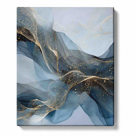 Sheer Azure Ribbons with Gilded Flow Paint by Numbers Kit for Adults