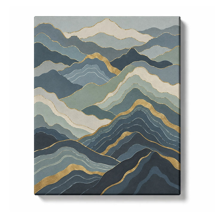 Blue-Green Peaks in Fading Mist Paint by Numbers Kit