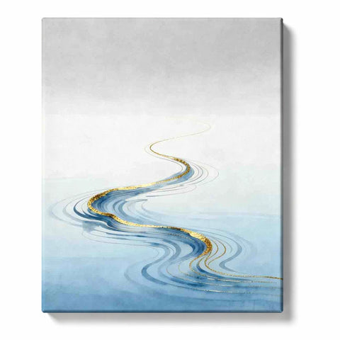 Blue Mist Ribbon with Gilded Flow Paint by Numbers Kit for Adults
