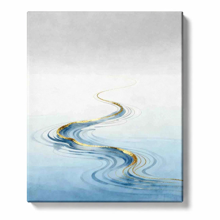 Blue Mist Ribbon with Gilded Flow Paint by Numbers Kit for Adults