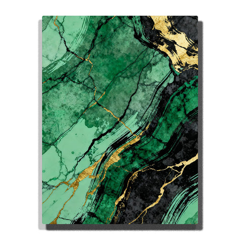 paint by numbers jade marble fracture with black ink sweeps and gold trace abstract wall art