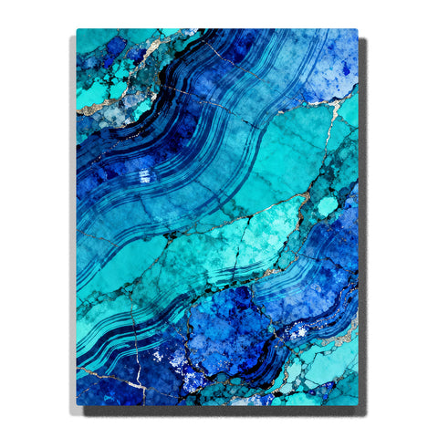 indigo tidal mineral channel paint by numbers with flowing blue current bands and layered aqua stone textures abstract wall art for modern home decor