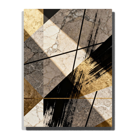 paint by numbers angular marble gold abstract composition with black brush strokes geometric modern wall art
