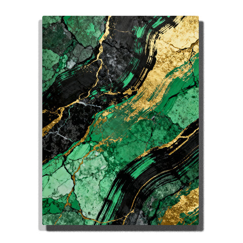 paint by numbers emerald marble with black brush strokes and gold veins abstract luxury wall art