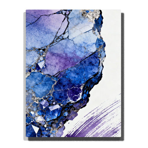 sapphire crystal fracture paint by numbers with indigo violet gemstone textures abstract mineral slab wall art