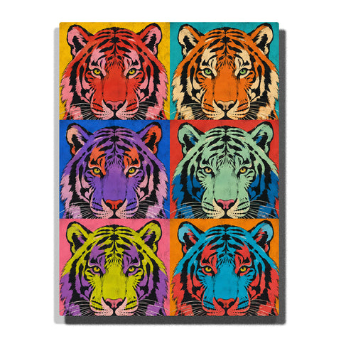 Andy Warhol inspired tiger pop art portrait with neon colors, bold outlines, colorful fur patterns and modern wildlife artwork Paint by Numbers by PaintEasy