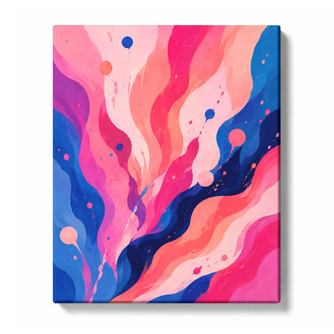 Abstract Paint by Numbers for Beginners featuring magenta and violet flames vortexing into a luminous silky current