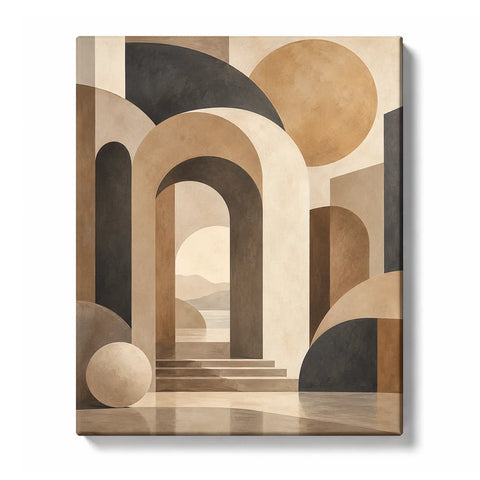 Layered Arches and Earth Tone Geometry Paint by Numbers Kit for adults