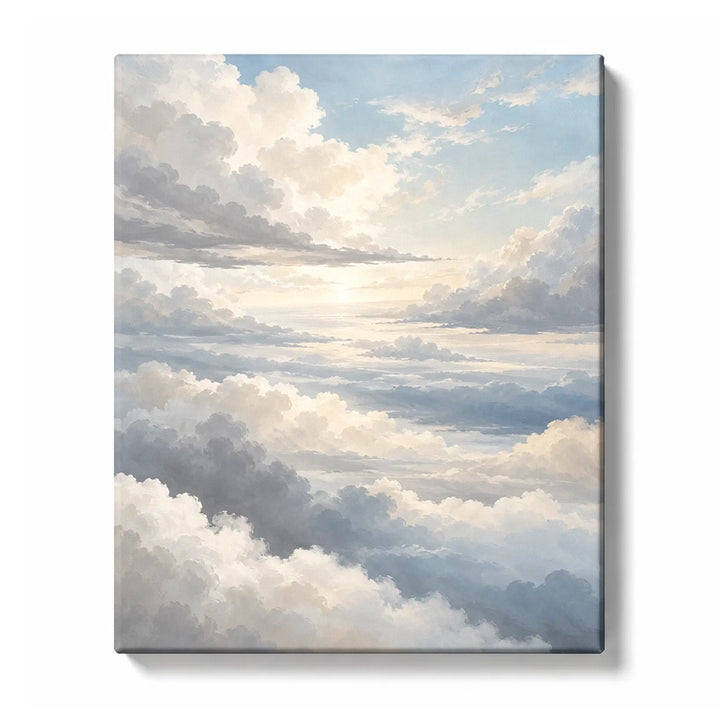 Layered Cloud Tapestry in Soft Mineral Light Paint by Numbers Kit for Adults