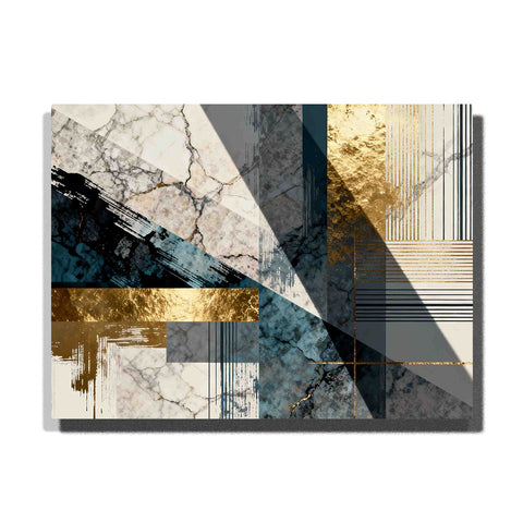 paint by numbers marble panel grid with gold lines abstract geometric wall art with teal and stone texture
