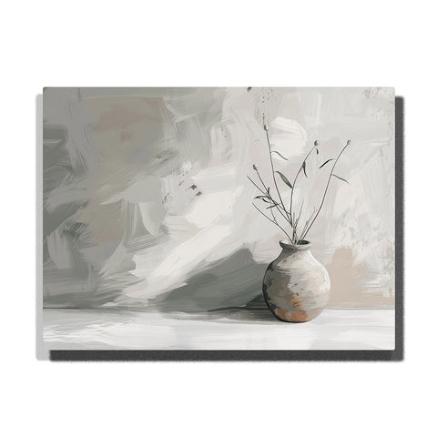 Cloud Dancer minimalist still life paint by numbers kit with ceramic vase and soft neutral tones
