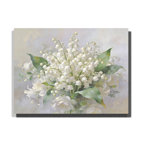 Cloud Dancer lily of the valley bouquet paint by numbers kit with soft white flowers and gentle green tones
