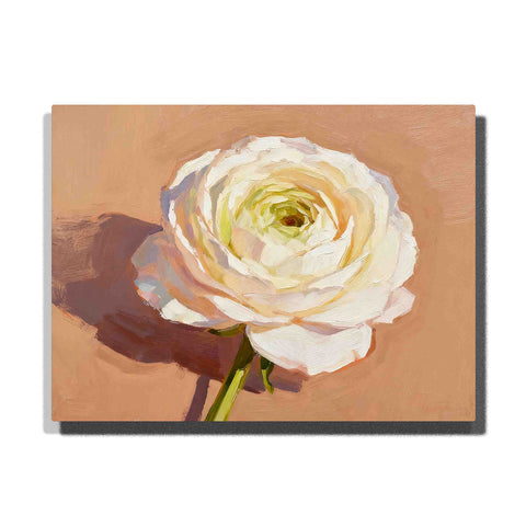 Mocha Mousse ivory flower bloom with layered cream petals, soft olive center, warm beige background, caramel shadows, and elegant floral still-life composition, Paint by Numbers kit for adults by PaintEasy.