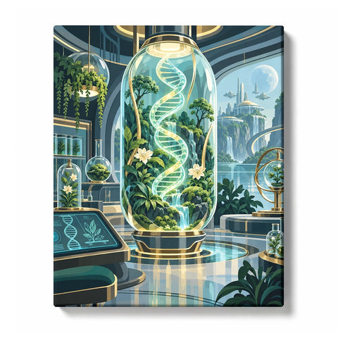 Living Plants and Glowing DNA Helix