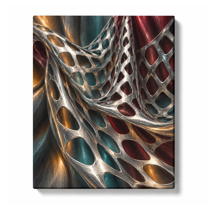 Intricate Silver Circuit Board Patterns Close-Up Paint by Numbers Kit For Beginners