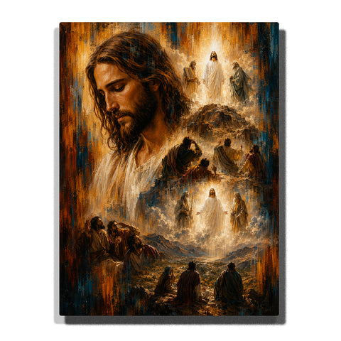 Jesus Christ biblical journey with sacred scenes, disciples, divine light, mountains and Christian religious artwork Paint by Numbers by PaintEasy