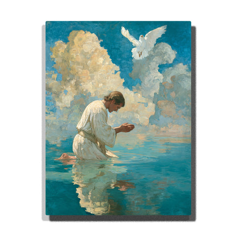 Christian baptism paint by numbers jesus water reflection dove spiritual sky artwork paint by numbers kit