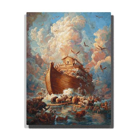 noahs ark with animals and dramatic sky paint by numbers christian bible story wall art decor