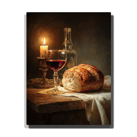 christian communion bread and wine candlelight paint by numbers faith wall art still life religious decor