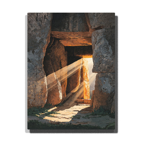stone passage with light beam carved rock path paint by numbers christian spiritual wall decor