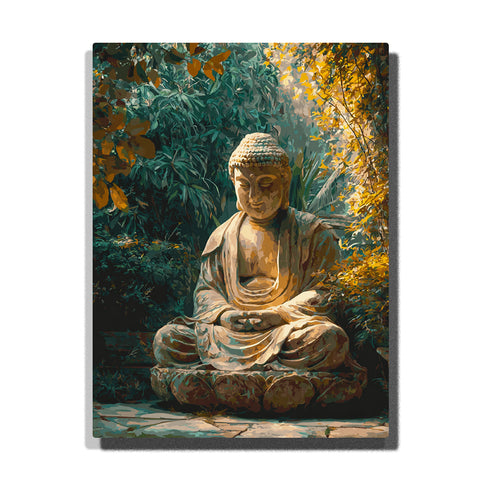 meditating buddha statue zen garden paint by numbers spiritual wall decor