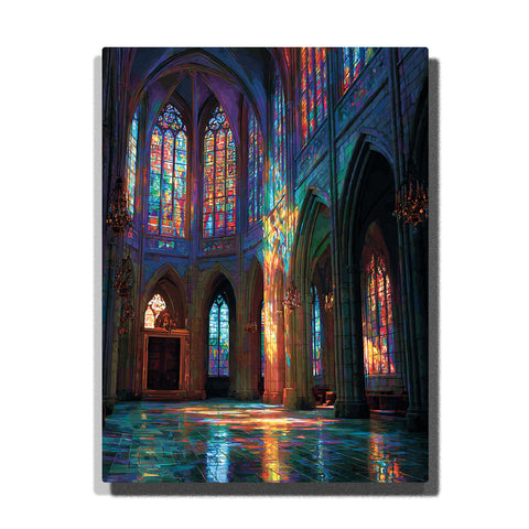 colorful stained glass church interior light paint by numbers religious wall decor