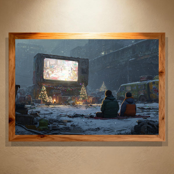 Afterlight Cinema Paint by Numbers | Post-Apocalypse Christmas Scene with Screen & Snow | PaintEasy