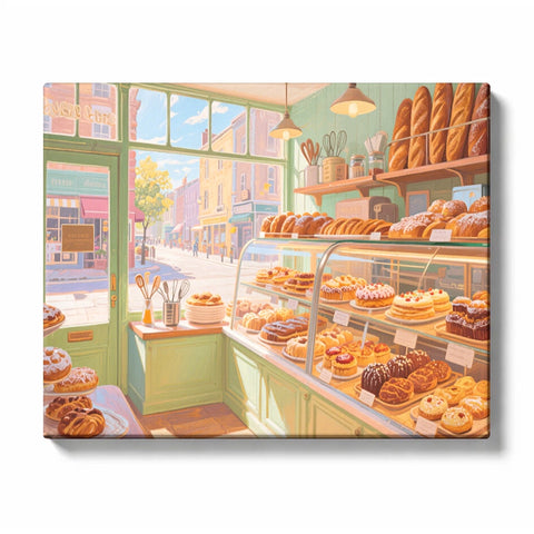 Sunlit Bakery Display Window Paint by Numbers Kit For Adults