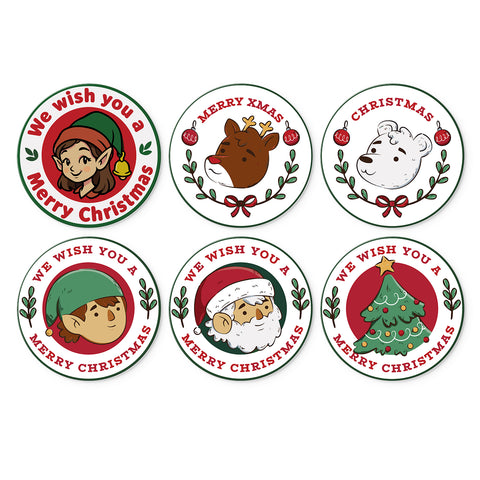 Portable Mini Paint by Numbers Set (6 in) For Kids featuring Santa Claus, reindeer, Christmas tree, winter characters and Merry Christmas holiday wishes